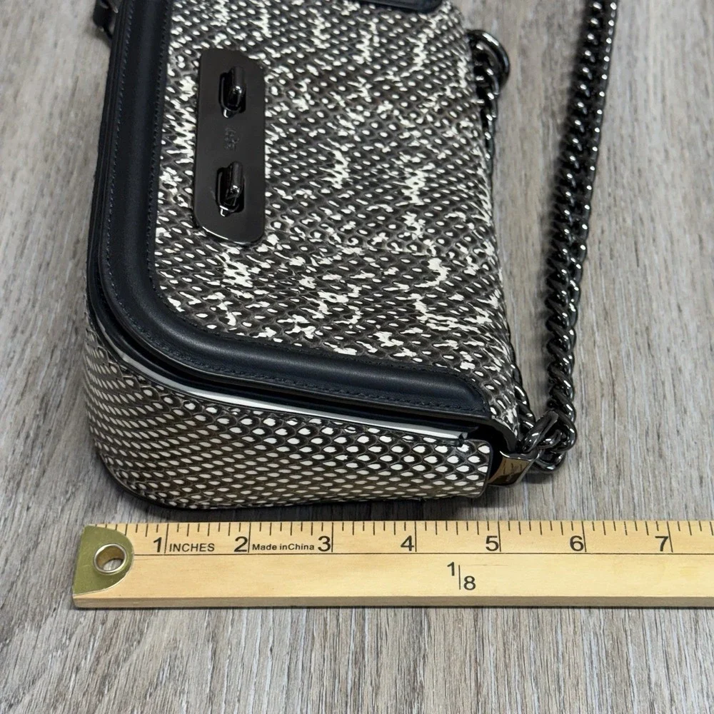 COACH Leather Snakeskin Pattern Crossbody Black Shoulder Bag 59493 EUC